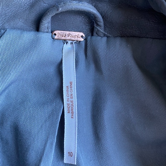 free people cool and clean jacket moto distressed suede edgy zipper large - Picture 4 of 10